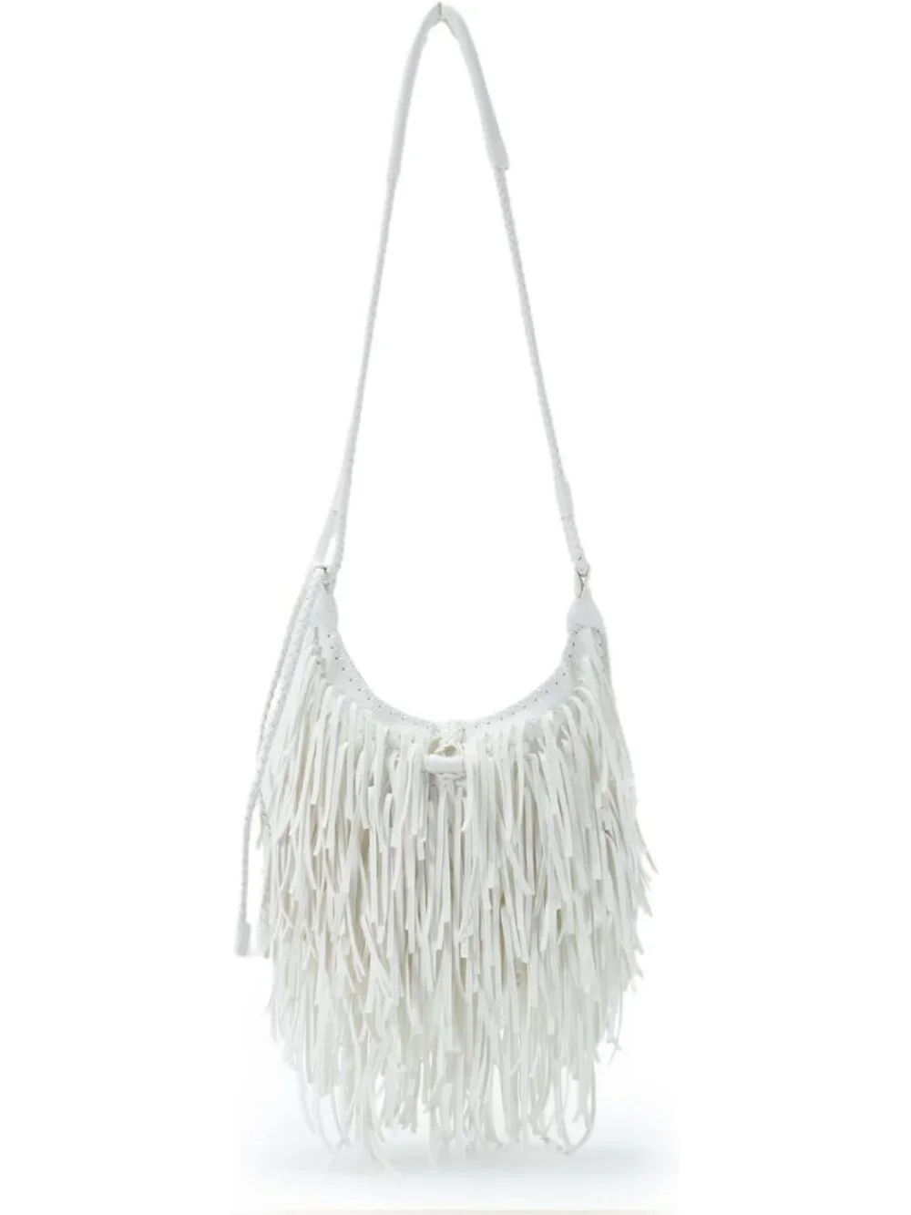 Vintage Fringe Hobo Bag for Women | Vegan Faux Suede Leather Crossbody Purse